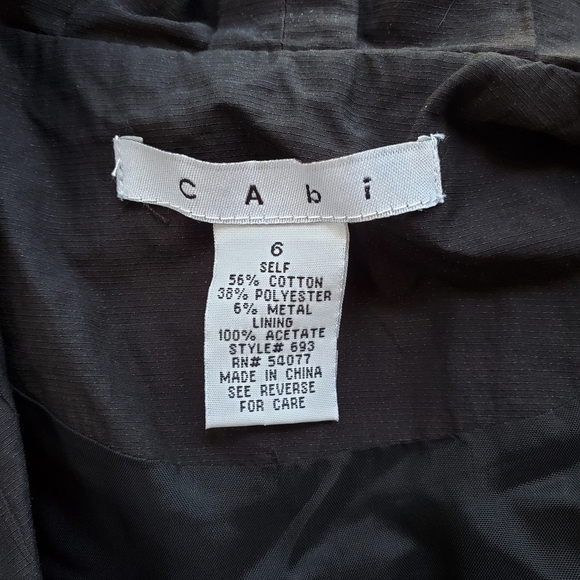 Cabi Black Metallized Polycotton Ruffle Pleated Dressy Jacket/Blazer with Lining - Picture 7 of 10